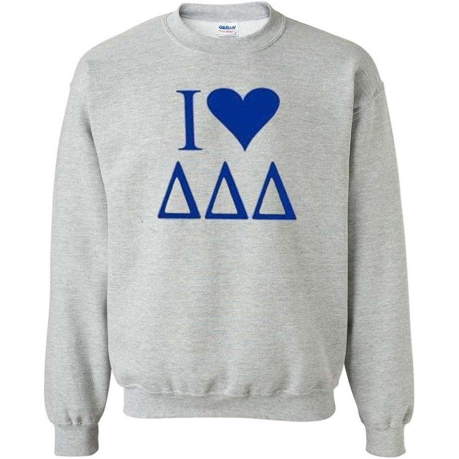 image:imageDelta Delta Delta I Love Crewneck SweatshirtLight Grey
