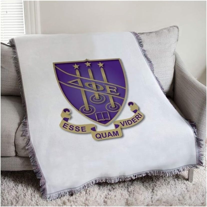 image:imageDelta Phi Epsilon DPHIE Full Color Crest Afghan Blanket Throw