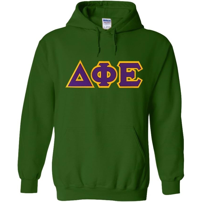 image:imageDelta Phi Epsilon Lettered Hooded SweatshirtForest Green