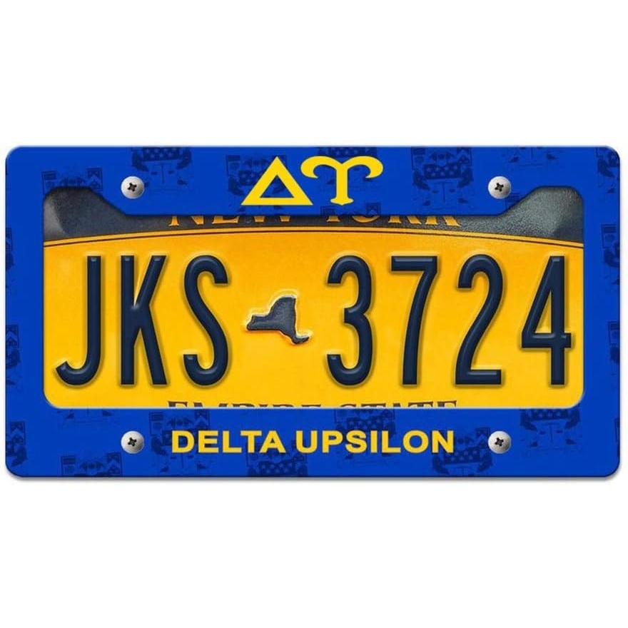 image:imageDelta Upsilon DU Custom License Plate Frame Royal Blue