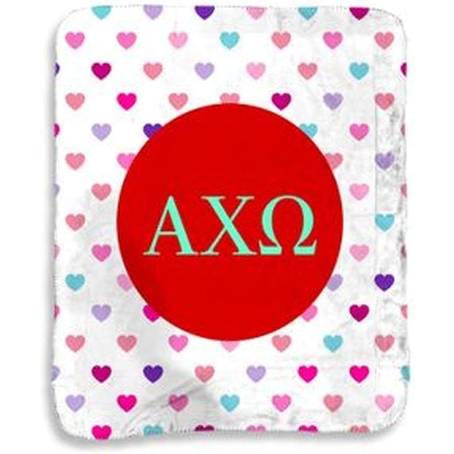 image:imageGreekgear Alpha Chi Omega Hearts Sherpa Lap Blanket