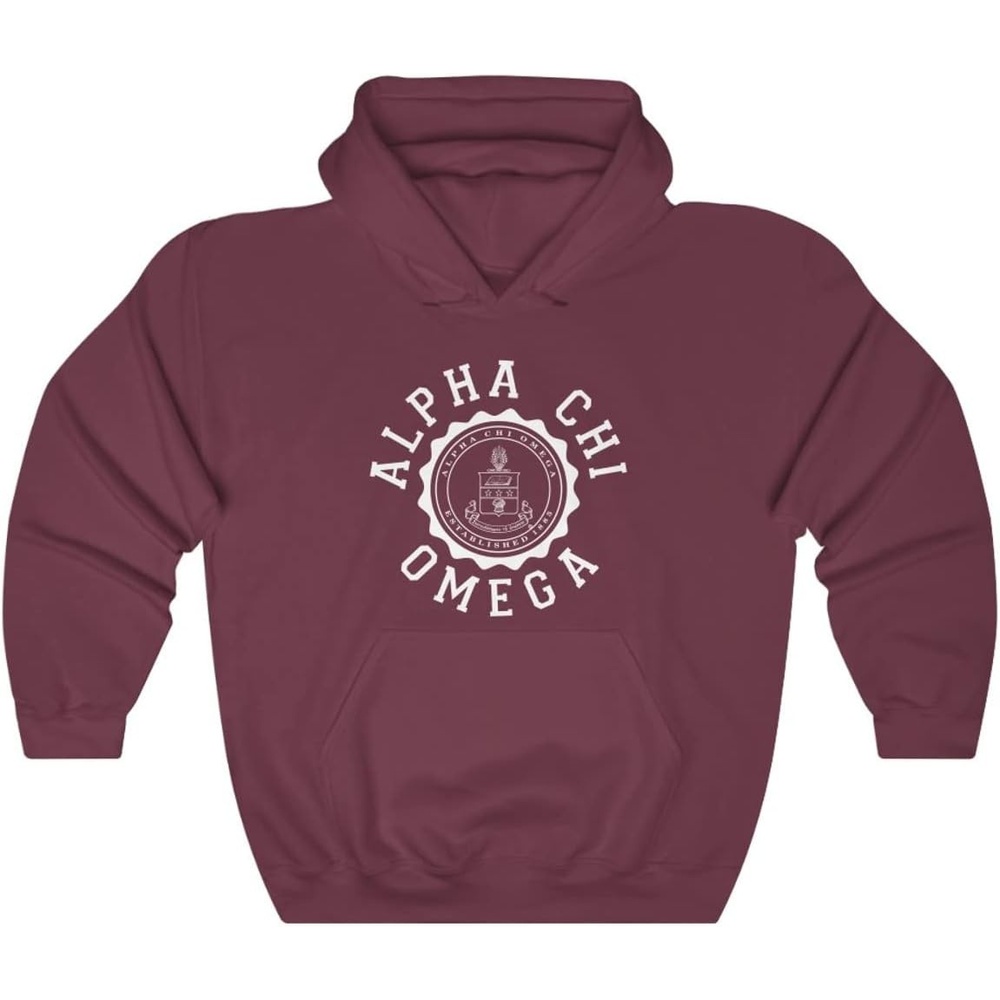 image:imageGreekgear Alpha Chi Omega Unisex College Seal HoodieMaroon