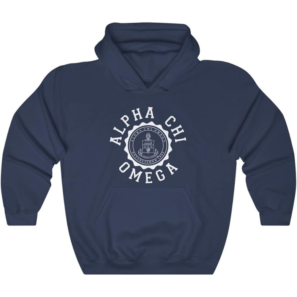 image:imageGreekgear Alpha Chi Omega Unisex College Seal HoodieNavy