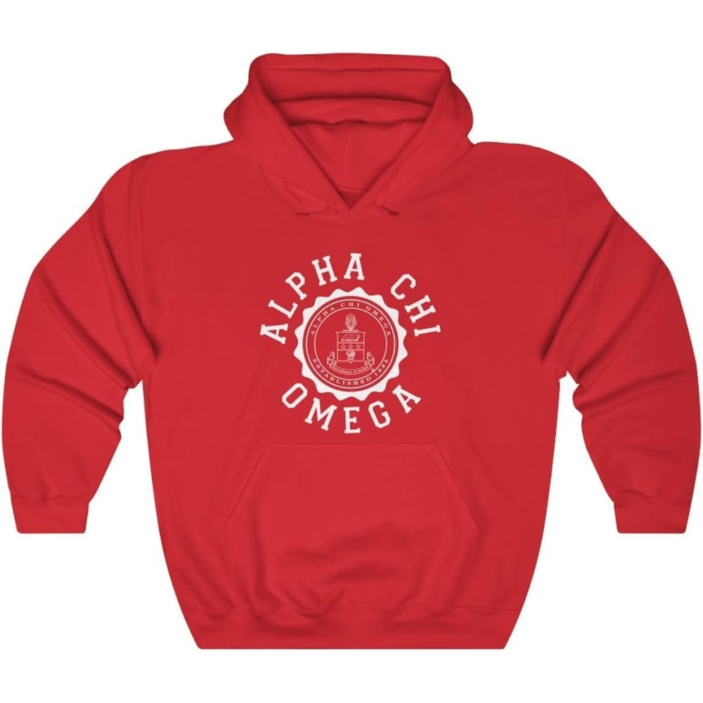 image:imageGreekgear Alpha Chi Omega Unisex College Seal HoodieRed