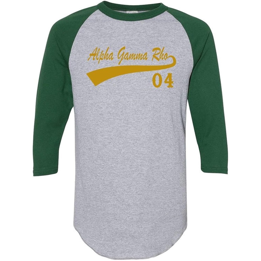 image:imageGreekgear Alpha Gamma Rho Tail Year RaglanGrey WDark Green