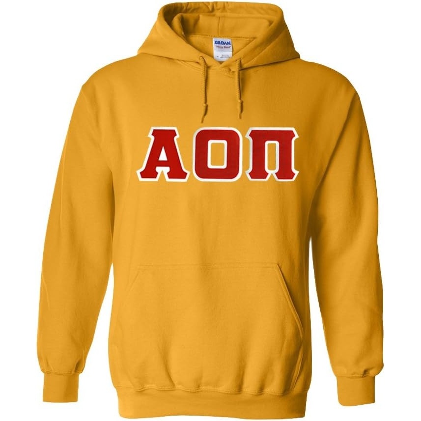 image:imageGreekgear Alpha Omicron Pi Lettered Hooded SweatshirtAthletic Gold