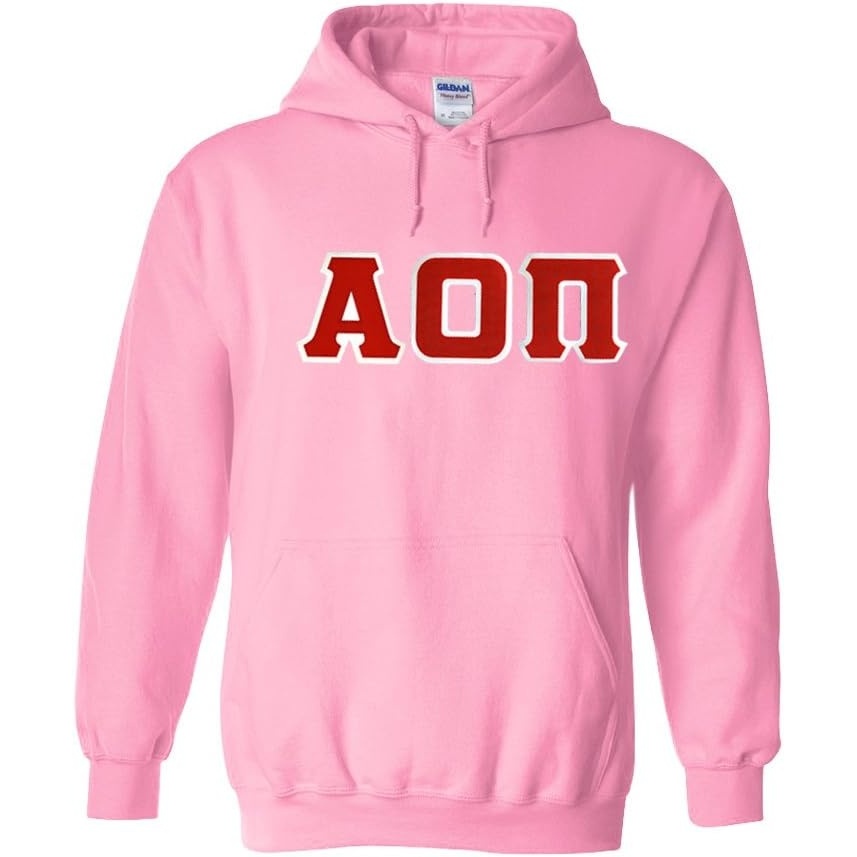 image:imageGreekgear Alpha Omicron Pi Lettered Hooded SweatshirtLight Pink