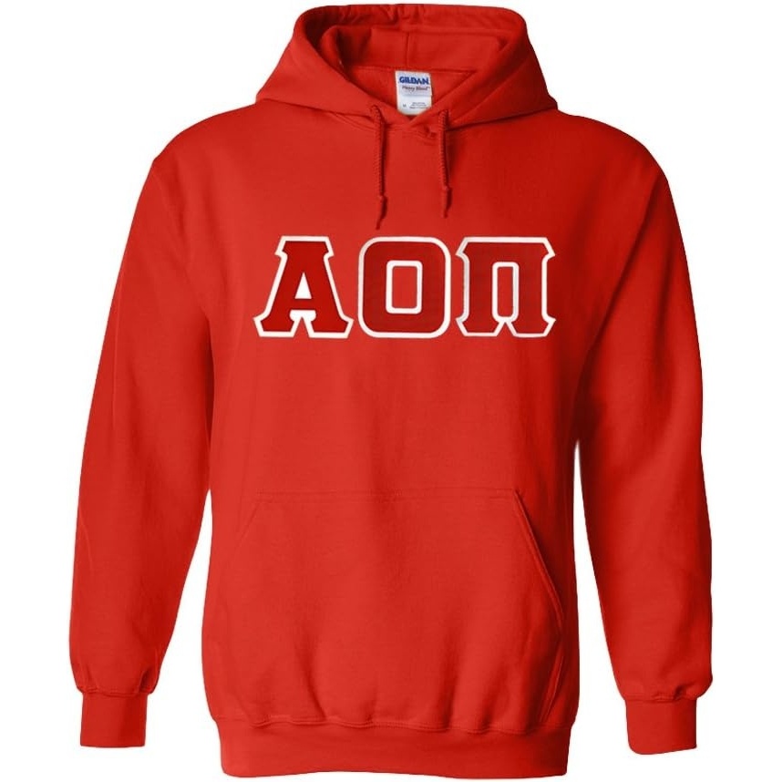 image:imageGreekgear Alpha Omicron Pi Lettered Hooded SweatshirtOrange