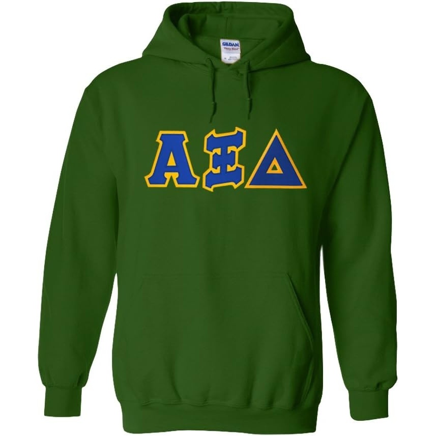 image:imageGreekgear Alpha Xi Delta Lettered Hooded SweatshirtForest Green