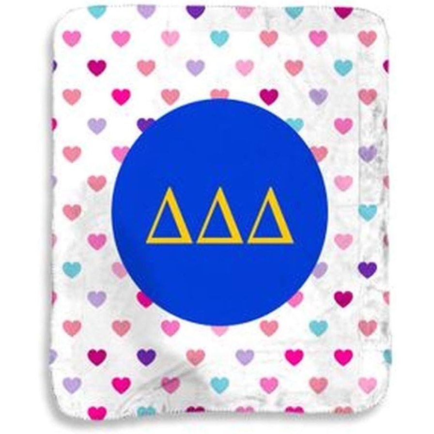 image:imageGreekgear Delta Delta Delta Hearts Sherpa Lap Blanket