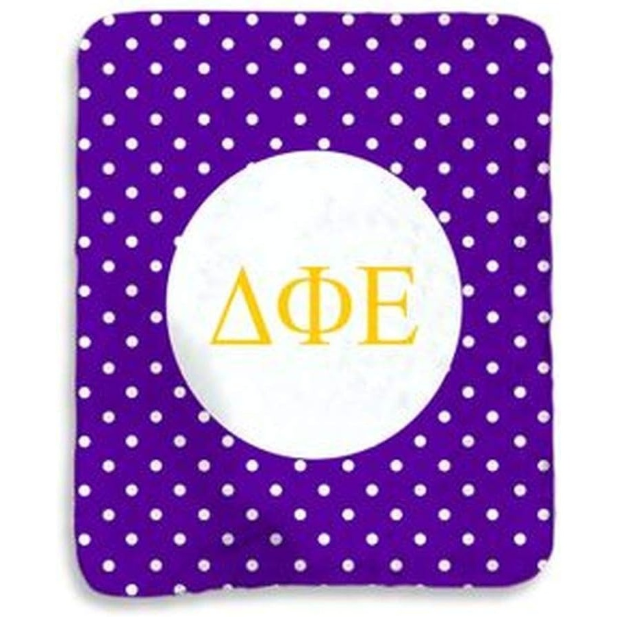 image:imageGreekgear Delta Phi Epsilon DPHIE Polka Dots Sherpa Lap Blanket