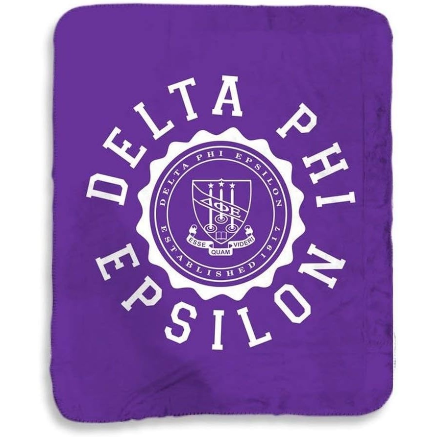 image:imageGreekgear Delta Phi Epsilon DPHIE Seal Sherpa Lap Blanket Purple