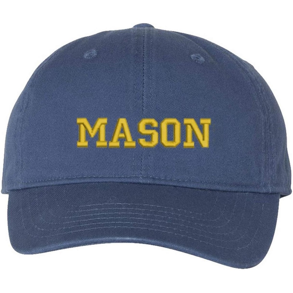 image:imageGreekgear Masonic Pigment Dyed Baseball CapNavy WLight Gold Thread Color