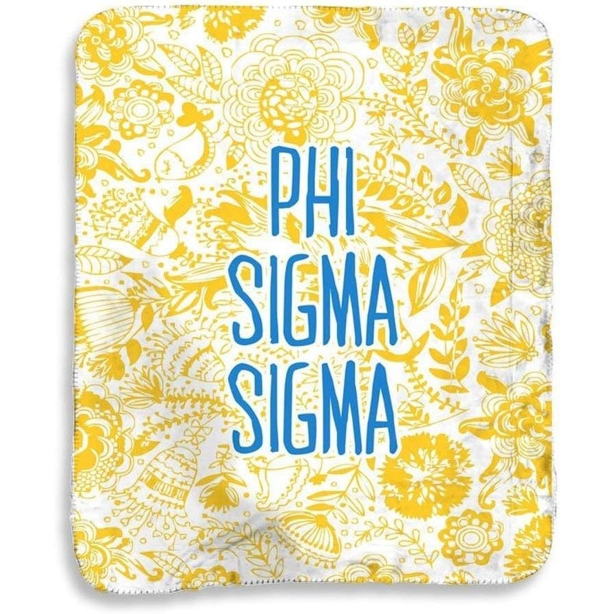 image:imageGreekgear Phi Sigma Sigma Floral Sherpa Lap Blanket