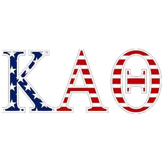 image:imageKappa Alpha Theta American Flag Greek Letter Sticker 25 Tall