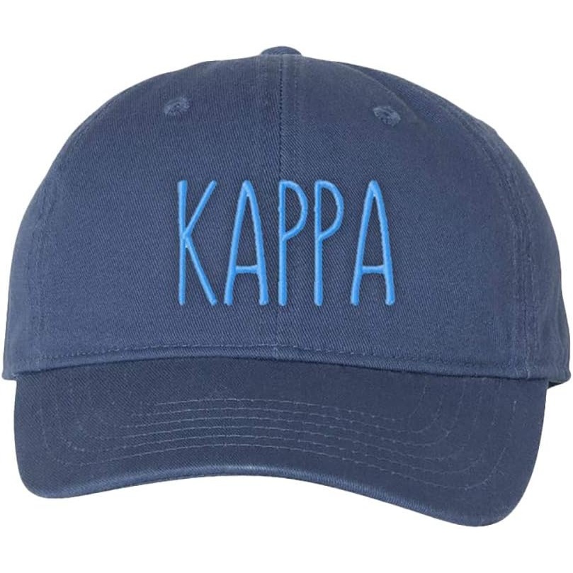 image:imageKappa Kappa Gamma Mod Pigment Dyed Baseball CapNavy WLight Blue Thread Color