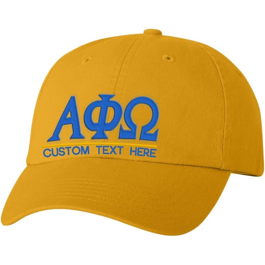 image:imagePersonalized Alpha Phi Omega Greek Line HatGold