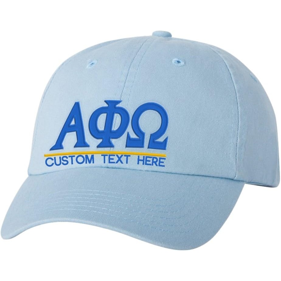image:imagePersonalized Alpha Phi Omega Greek Line HatLight Blue