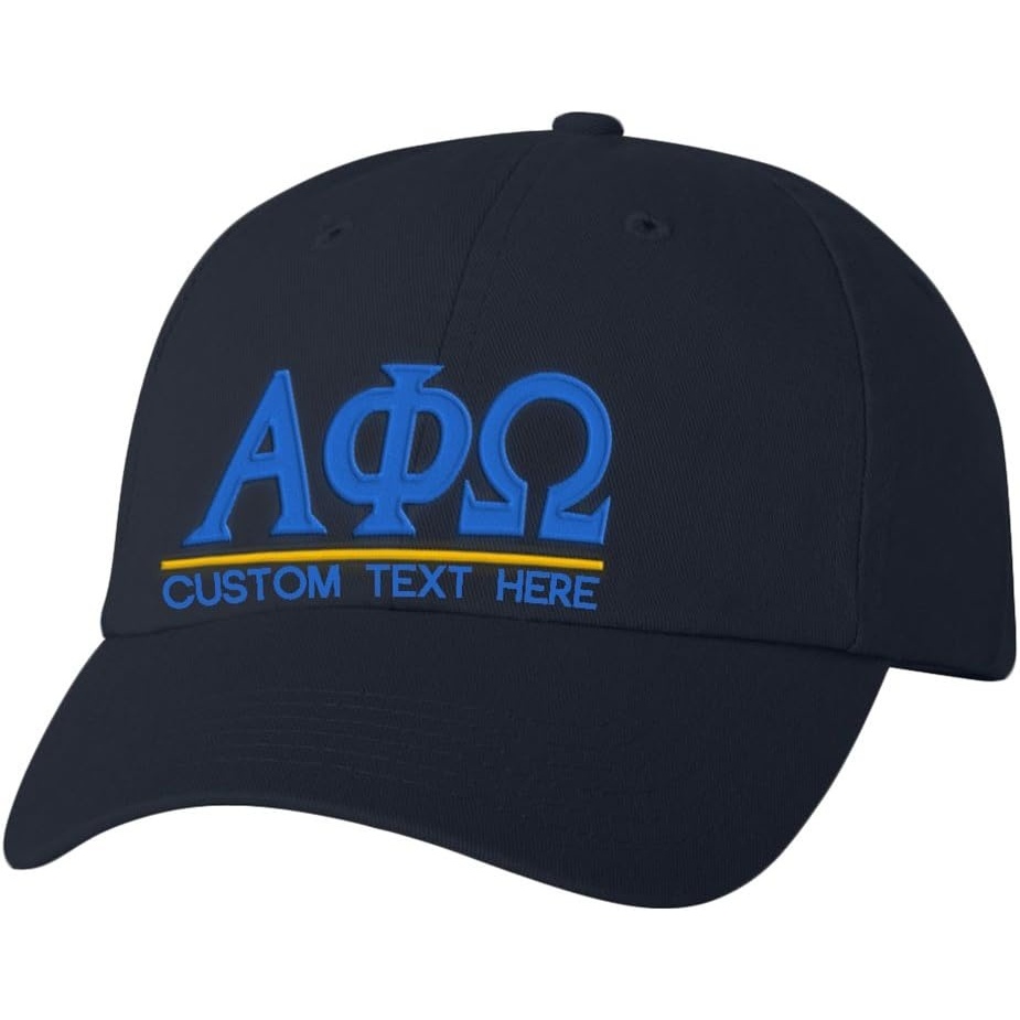 image:imagePersonalized Alpha Phi Omega Greek Line HatNavy Blue