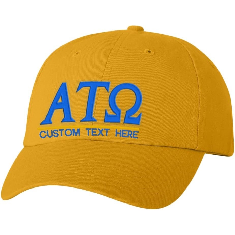 image:imagePersonalized Alpha Tau Omega ATO Greek Line HatGold