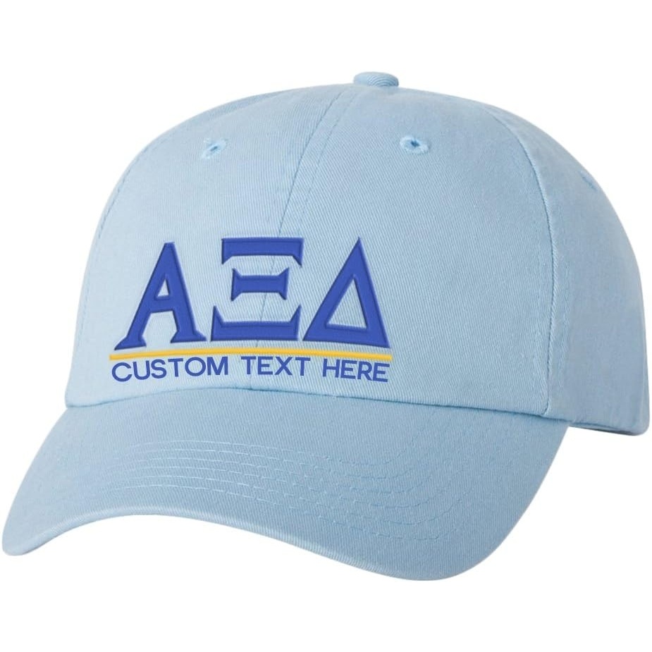 image:imagePersonalized Alpha Xi Delta Greek Line HatLight Blue