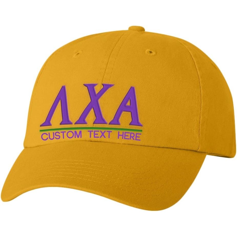 image:imagePersonalized Lambda Chi Alpha Greek Line HatGold