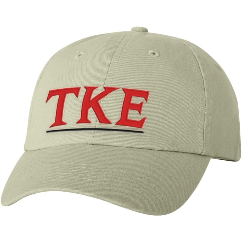 image:imagePersonalized Tau Kappa Epsilon TKE Greek Line HatTan