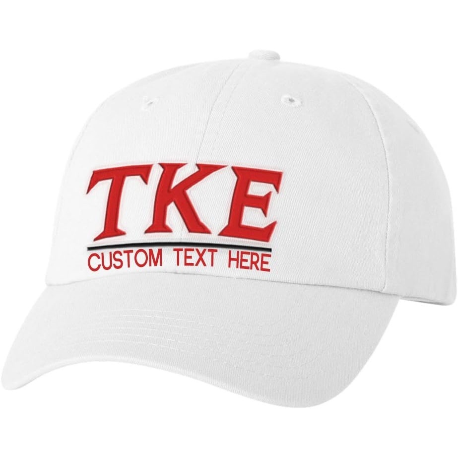 image:imagePersonalized Tau Kappa Epsilon TKE Greek Line HatWhite