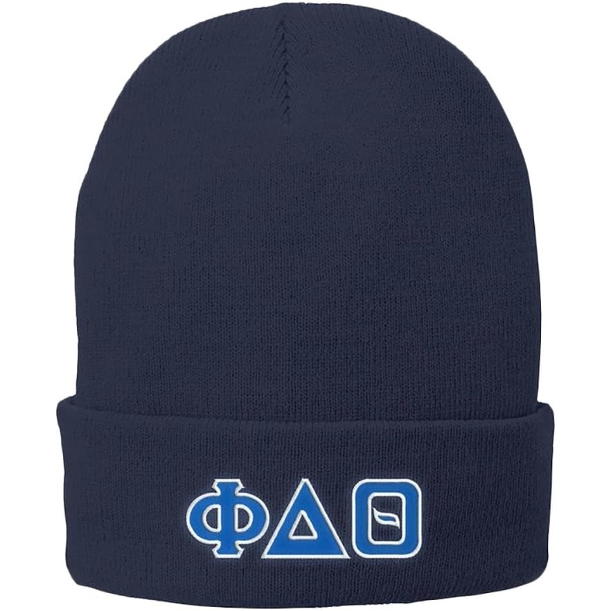 image:imagePhi Delta Theta Big Greek Lettered Knit Cap Navy Blue