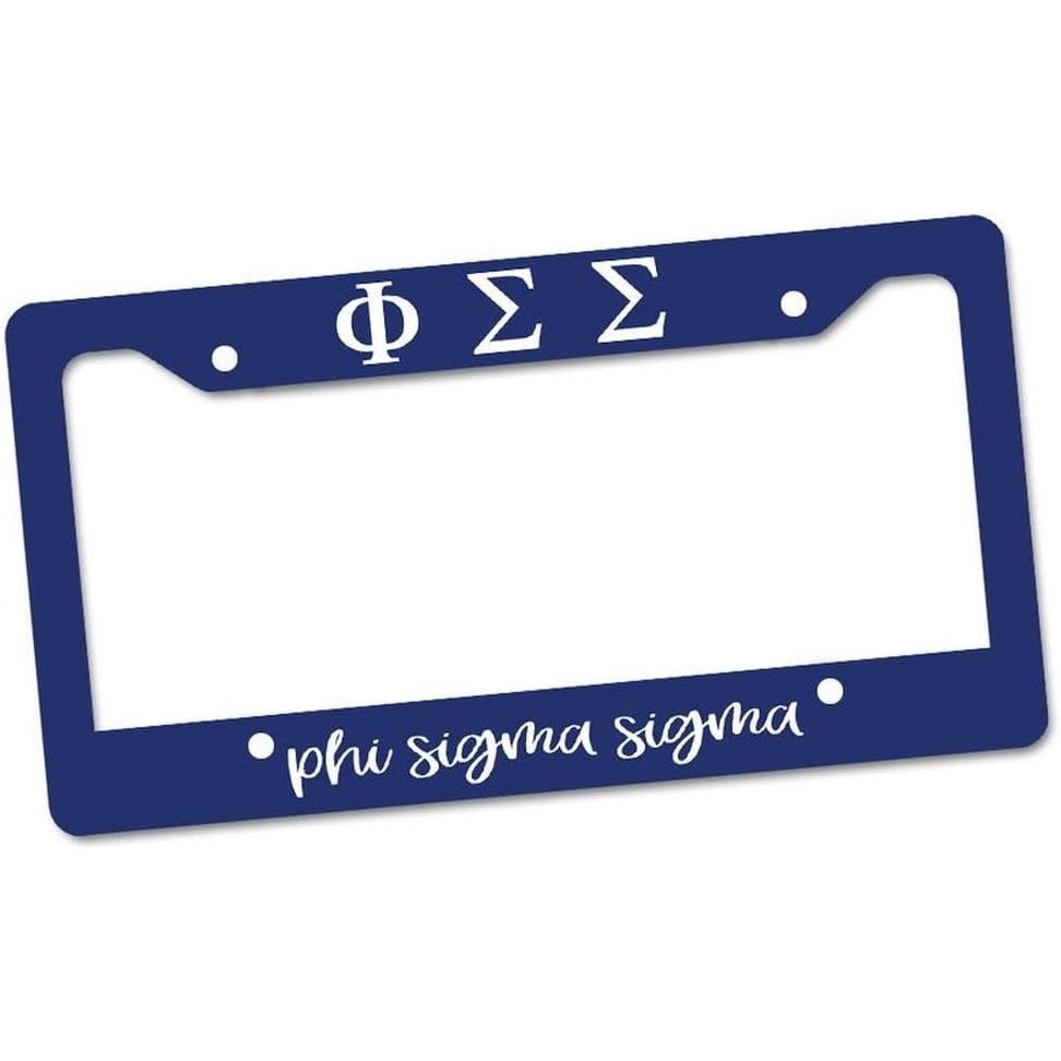 image:imagePhi Sigma Sigma Custom License Plate Frame Navy Blue