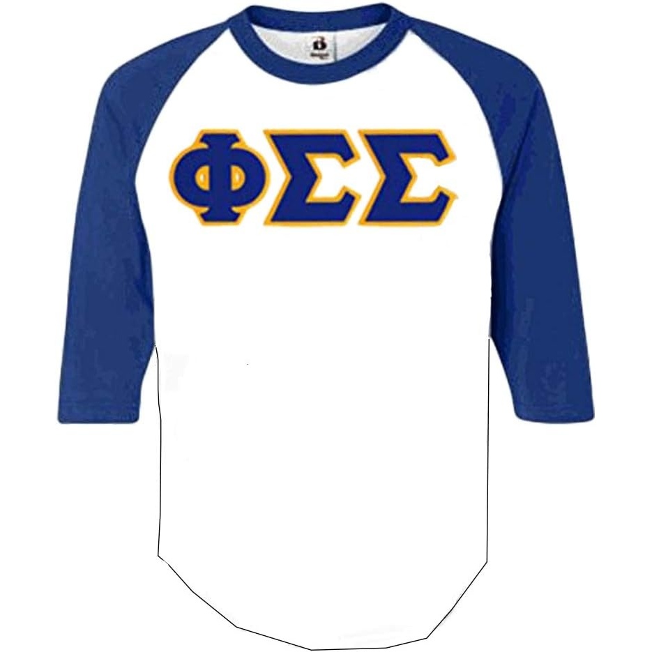 image:imagePhi Sigma Sigma Lettered Raglan ShirtRoyal Blue