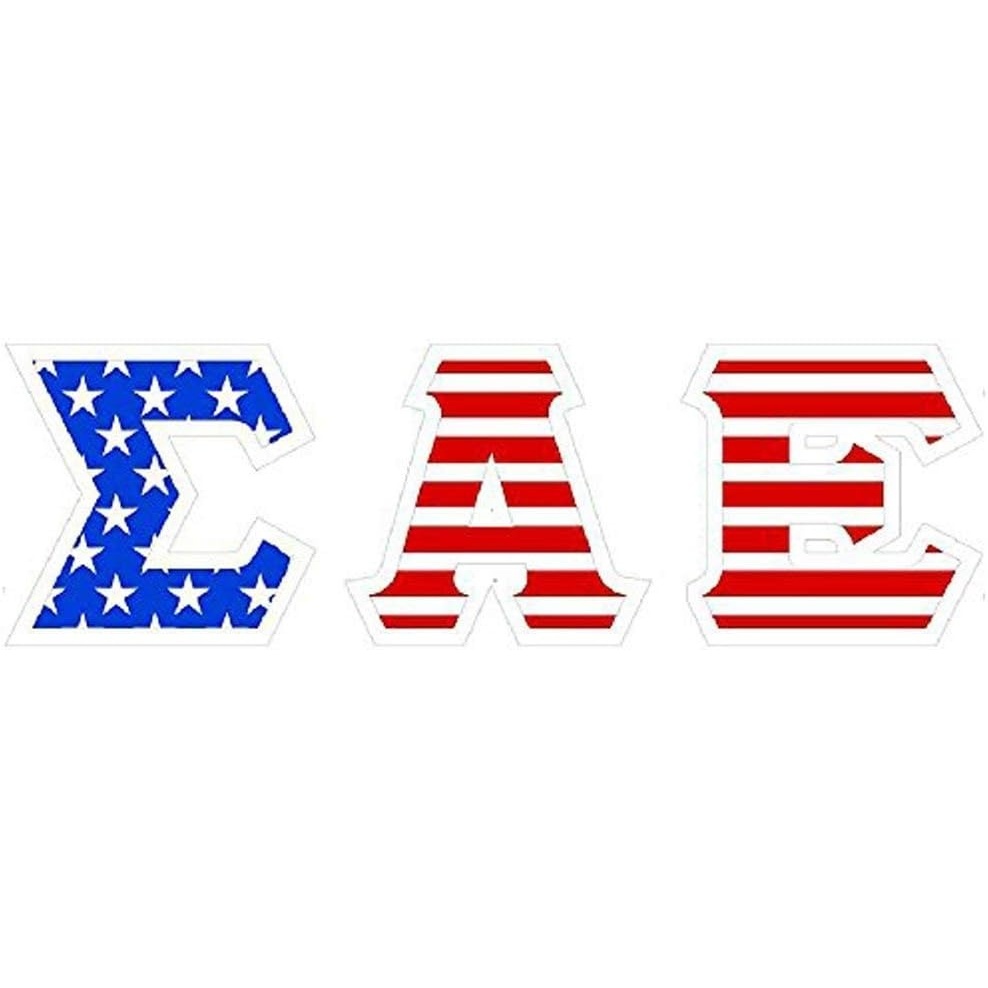 image:imageSigma Alpha Epsilon SAE American Flag Greek Letter Sticker