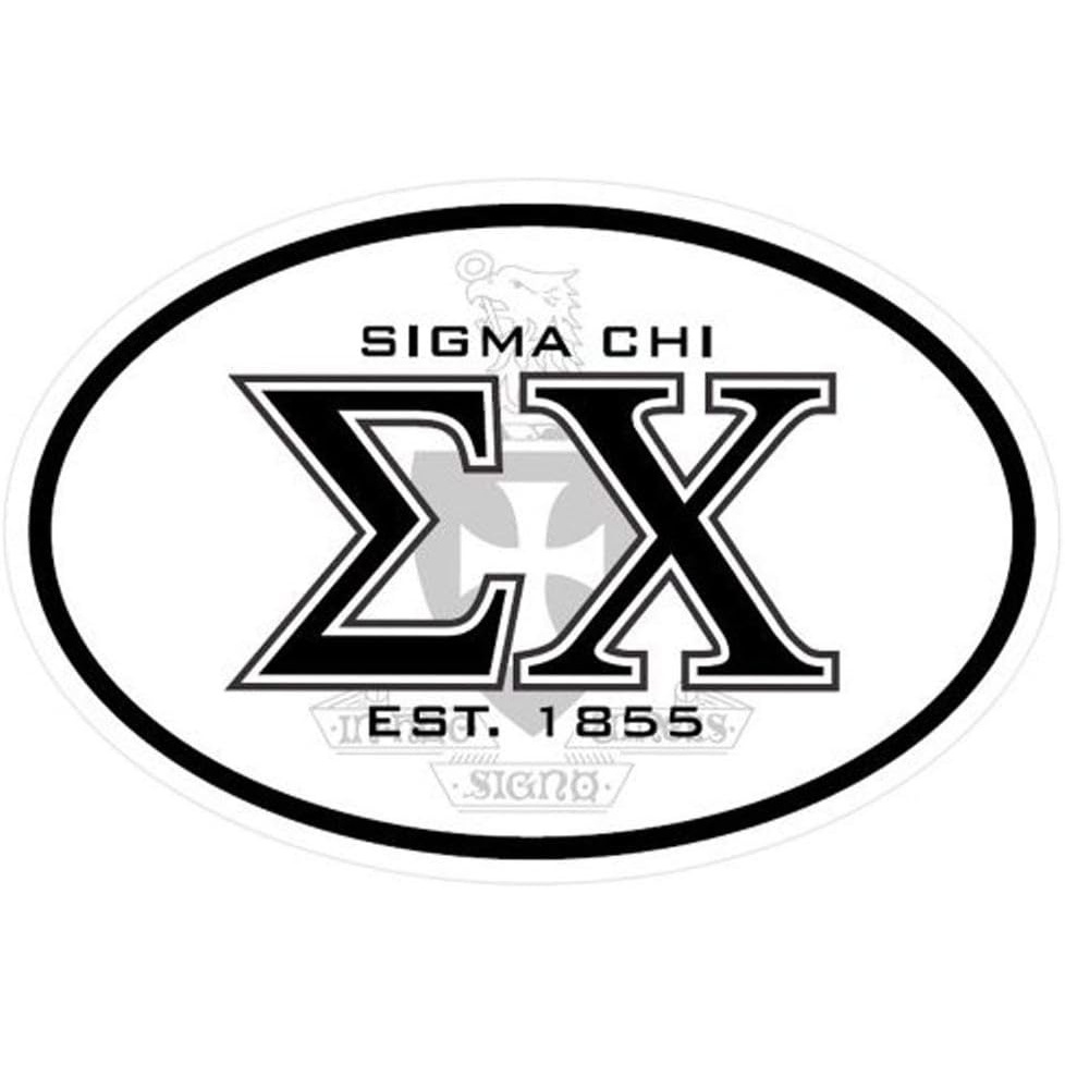 image:imageSigma Chi Oval Crest StickerBlack