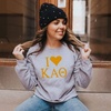 I Love Kappa Alpha Theta Crewneck Sweatshirt(Light Grey)