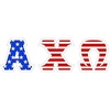 Alpha Chi Omega American Flag Greek Letter Sticker
