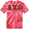 Alpha Chi Omega Lettered Tie-Dye T-Shirts(Red)