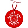 Alpha Chi Omega Shield Christmas Ornaments