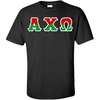Alpha Chi Omega Two Tone Greek Lettered T-Shirt(Black)