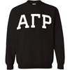 Alpha Gamma Rho Arched Greek Letter Crewneck Sweatshirt Black(Black)
