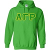 Alpha Gamma Rho Fraternity Crest Twill Letter Hooded Sweatshirt(Forest Green)