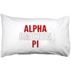Alpha Omicron Pi AOII Name Stack Pillow Cover White w/Red/White Imprint Color