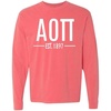 Alpha Omicron Pi Custom Greek Lettered Long Sleeve T-Shirt(Watermelon)