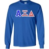 Alpha Xi Delta Greek Letter American Flag Long Sleeve Tee(Royal Blue)
