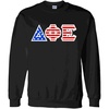 Delta Phi Epsilon DPHIE Greek Letter American Flag Crewneck(Black)