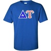 Delta Upsilon Du Greek Letter American Flag Tee(Royal Blue)