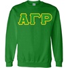 Greekgear Alpha Gamma Rho Fraternity Crest Twill Letter Crewneck Sweatshirt(Forest Green)
