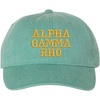 Greekgear Alpha Gamma Rho Pigment Dyed Baseball Cap(Sea Foam W/Light Gold Thread Color)