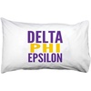 Greekgear Delta Phi Epsilon DPHIE Name Stack Pillow Cover White w/Purple/Gold Imprint Color