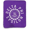 Greekgear Delta Phi Epsilon DPHIE Seal Sherpa Lap Blanket Purple