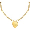 Greekgear Kappa Alpha Theta Heart Tag Necklace-(Paperclip Chain)